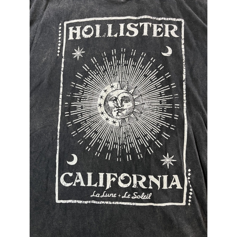 Hollister Shirt Womens Small Black California Celestial Graphic Tee Sun Moon - Picture 2 of 8
